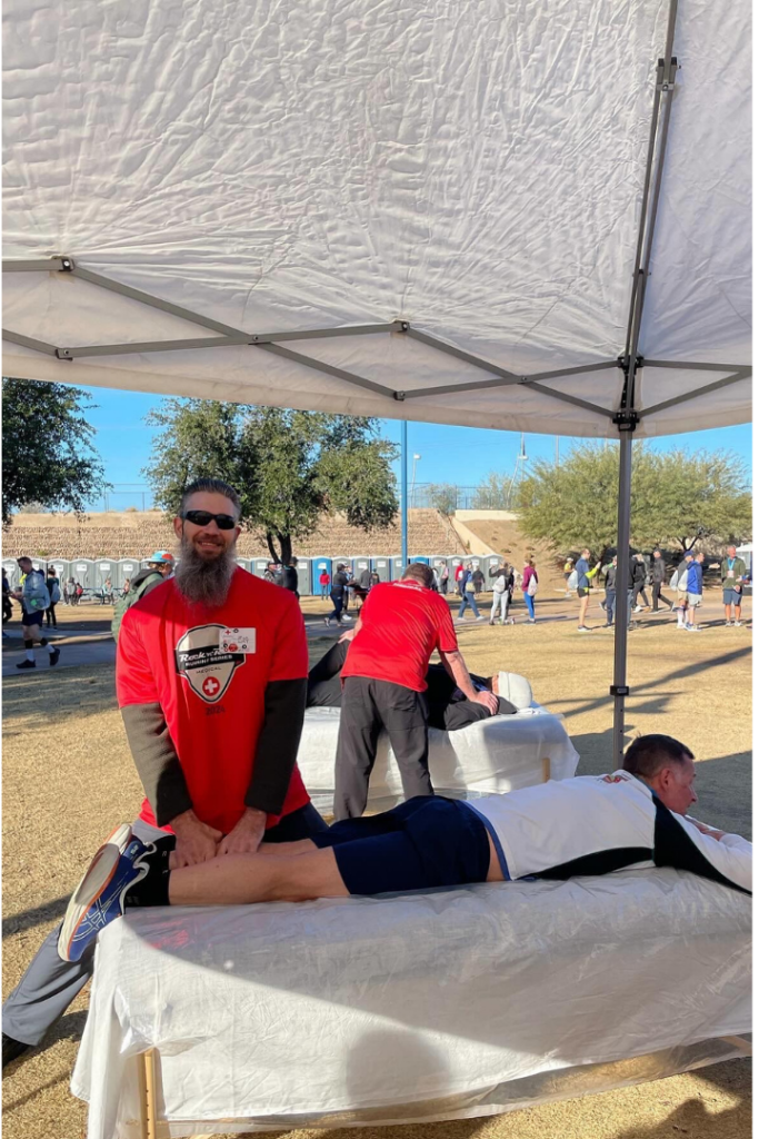 clinical bodywork to support post-training recovery on calf in the arizona valley