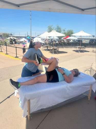 Therapeutic bodywork supporting injury recovery for athlete