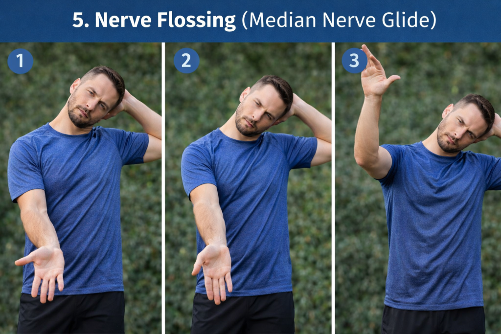 ease nerve tension contributing to carpal tunnel symptoms